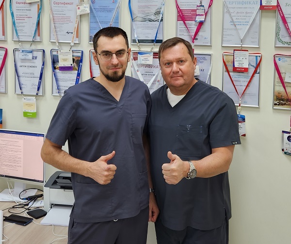 Хирург-флеболог Атуев Супьян Салманович из Москвы с Семеновым А.Ю. после мастер-класса