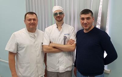 Флебологи Семенов А.Ю., Росуховский Д.А. и Кургинян Х.М. после мастер-класса