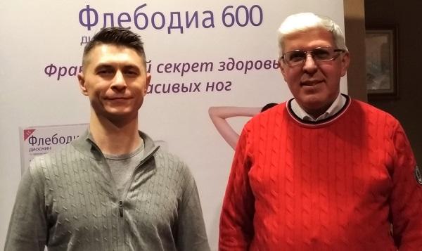 Флеболог "МИФЦ" Малахов А.М. с руководителем «МУПФ», хирургом флебологом Корешковым А.Е. на конференции
